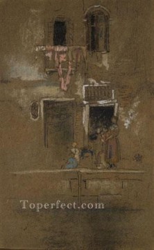 Nota de James Abbott McNeill en rosa y marrón James Abbott McNeill Whistler Pinturas al óleo